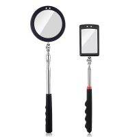 2Pcs Telescoping Inspection Mirror LED Light Set Flexible 360 Swivel ForInspection Viewing Mechanic Checking Observation