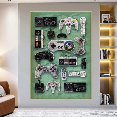 Handheld Game Console Canvas Painting Game Controller Posters and Prints Wall Art Pictures for Living Room Wall Decor Cuadros