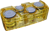 LEOMAX (ออกใบกำกับภาษีได้) กล่องเก็บเหรียญสปริง รุ่น PLUS 2 Model CH-6511 ใช้แต่งรถ หรือ พกพาได้ สี่เหลืองใส