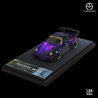 Pre-Order Time Micor 164 Model Car Porsche RWB 964 Starry Purple Alloy Die-cast Vehicle Display Collection Gifts