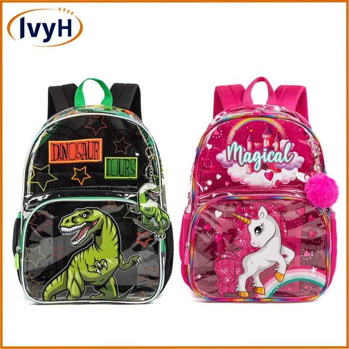 IvyH Kids Animal Cartoon Primary School Girls Waterproof Lightweight Cute Travel Bag, Dinosaur & Unicorn | Lazada PH