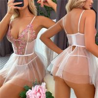 ZZOOI Plus Size Sexy Lingerie Nightdress Women Perspective Underwear Sexy Costume Dress Sexy Clothes Pajama See -through Pajamas Suit