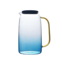 Newly Gradient Color Marble Cold Water Glass Bottle High Temperature Resistant Glass Jar Jug Kettle VA88