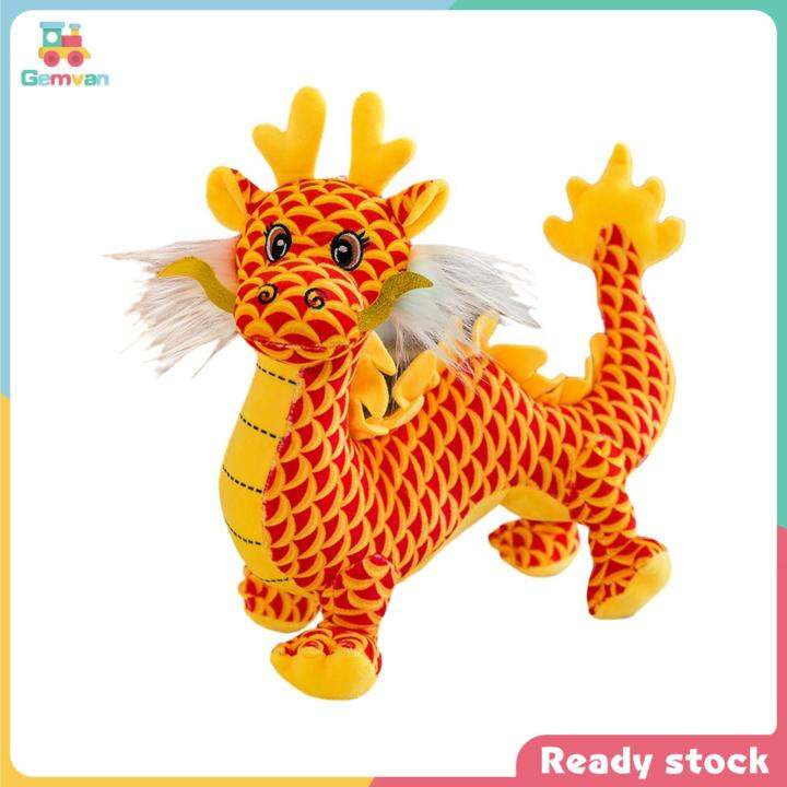 Gemvan Plush Gift Desk Ornament Multipurpose Cute Chinese Dragon Plush