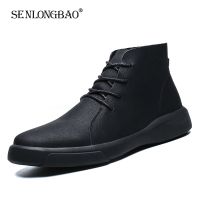 Brand New Winter Men Snow Boots Genuine Leather Warm Plush Men Boots Fashion Lace-up Ankle Boots Autumn Outdoor Men Shoes 38-47