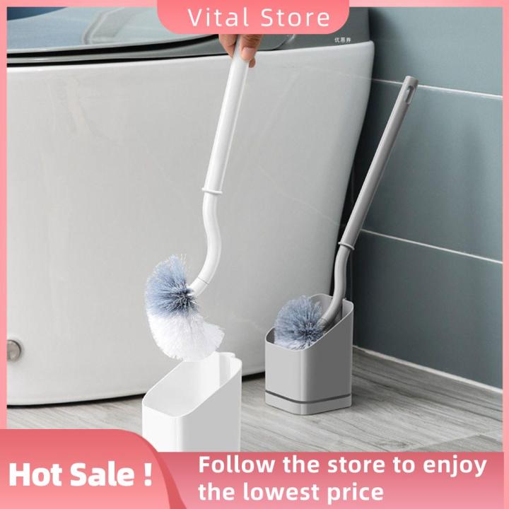  Household Silicone Toilet Brush and Holder Set, Toilet Brush  with Soap Dispenser, Punch-Free Wall Hanging Toilet Brush with Liquid, Long  Handle Toilet Brush with Base-White+Green