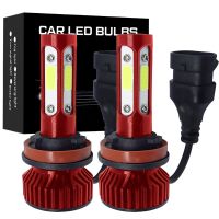 2Pcs H11 4 Sides Cob H7 H8 HB3 9005 HB4 9006 Led Headlights 10000LM Car Light Bulbs Auto Fog Lamp 8000K 6000K No Fan Mini Led V4 Bulbs  LEDs  HIDs