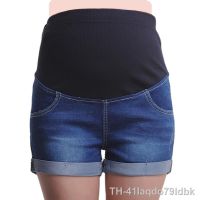 ✼ Shorts de cintura alta para gestantes calças jeans elásticas gravidez verão roupas primavera moda quente