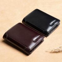 Luxury Anti Rfid Men Wallet Genuine Leather Men Wallets Short Male Purse Card Holder Wallet For Men Money Bag Carteira Masculina