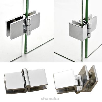 90 180 Degree Cabinet Door Hinge Bilateral Clip Glass Clamp Home Practical Durable Zinc