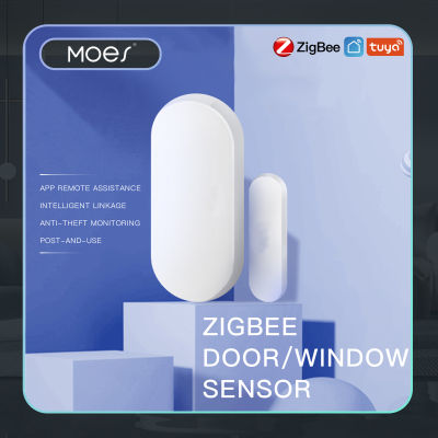 MOES Tuya ZigBee/Wifi ประตูหน้าต่างอัจฉริยะ Gate Sensor เครื่องตรวจจับระบบเตือนภัยการรักษาความปลอดภัยบ้านอัจฉริยะ Smart Life Tuya App Remote Control-srng633433