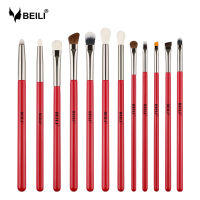 BEILI Red Natural Makeup Brushes Set 11-30pcs Foundation Blending Powder Blush Eyebrow Professional Eyeshadow brochas maquillaje