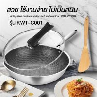 [แถมฟรี ตะหลิวไม้] ABL กระทะ Non-Stick พร้อมฝา (ขนาด 32 cm.) กระทะรังผึ้ง กะทะ อาหารไม่ติดกระทะ ลดรอยขีดข่วน ทำความสะอาดง่าย