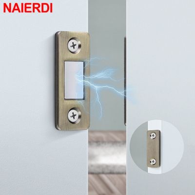 ❖☃ NAIERDI 5 Sets Magnet Cabinet Catches Hidden Door Catch Silver Invisible Gold Bronze Sliding Door Closet Latch Cabinet Hardware