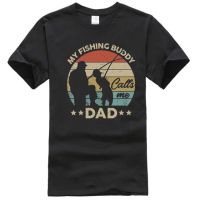 Mens My Fishing Buddy Calls Me Dad T-shirt Fathers Day Gift Shirt 9I2W