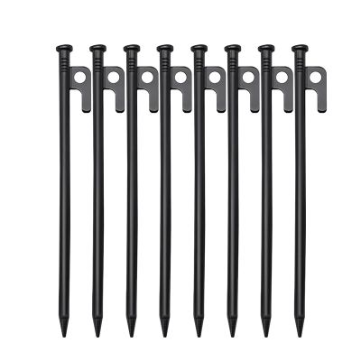 8 Pack 10in Heavy Duty Tent Stakes Outdoor Camping Windproof Ground Stakes Tent Stakes Tarp Pegs for All Kinds of Ground