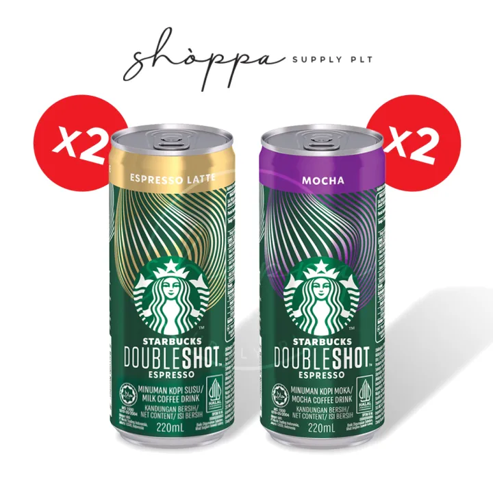 Shoppa Starbucks Doubleshot Espresso Latte Mocha 220ml Pack Of 4 Lazada 4180