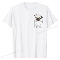 T-Shirt, Cute Pocket Pug Puppy, Dog T Shirts for Men Custom Tees Classic Printing Cotton