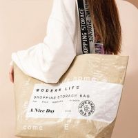 RNI2091 Personalized Women กระเป๋าถือ Shoulder Bag Nylon Waterproof กระเป๋าเก็บของ Reusable Bag Grocery Bag Eco Shopping Bag