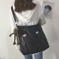 one-shoulder big bag school college style Waterproof Large-Capacity Canvas Female Cross-Body Korean Student Harajuku Japanese Preppy