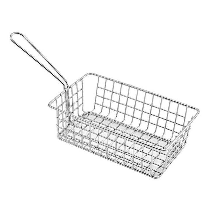 Stainless Steel Chip Cooking Basket French Fries Container Square