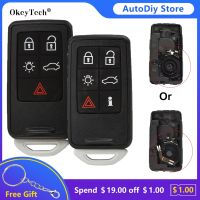 Okeytech 5/6 Buttons Smart Remote Control Key Shell Case Fob For Volvo XC60 S60 S60L V40 V60 S80 XC70 Single/Dual Battery Holder