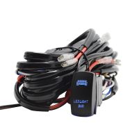 3M Auto Car Cable Wiring Harness Kit with 40A Blue Rocker Switch quot;LED Light Bar quot; 300W Relay Blad Fuse Universal For Cars Truck