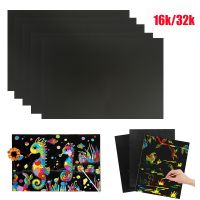 10pcs/set 16K/32K Scratch Art Paper Magic Painting Paper with Drawing Stick For Kids Educational Toy Colorful Drawing Toys