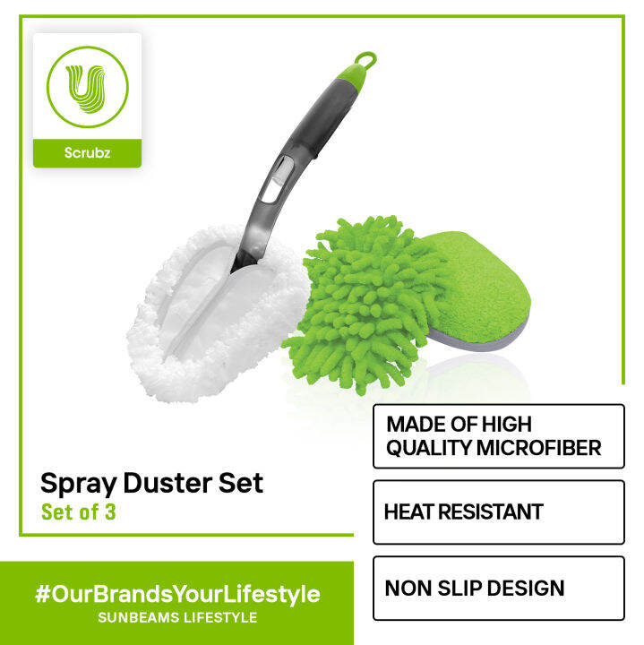SCRUBZ Premium Spray Duster Set Chenile Cloth, Chenille Pad