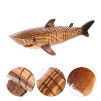 Hemoton ไม้จำลอง Shark รูปปั้น Shark Figurine Ocean Sea สัตว์ Figurine ไม้สัตว์