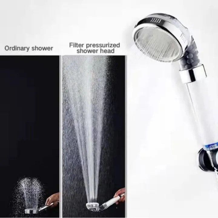 T8 Home Negative Ions Bathroom Handheld Water Saving Shower Head With 3