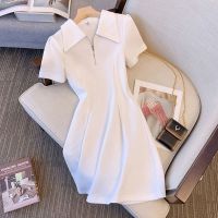 COD DSFGRDGHHHHH Polo Dress Womens Summer Waist Slimming Temperament A- line dress