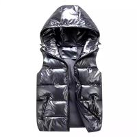 Women Bright Color Hooded Vests Female Coat Winter Men Sleeveless Down Coat Autumn Zipper Jacket Parent-Child Vest Cotton