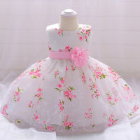 Infant Baby Girls Dress Flower Embroidery Princess Dresses For Baby first 1st Year Birthday Dress Costume Baby White Party Dress