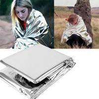 ผ้าห่มฉุกเฉิน Outdoor Survival First Aid Kit Military Rescue Blanket Hiking Windproof Insulation Lifesaving PET Thermal-SDFU STORE