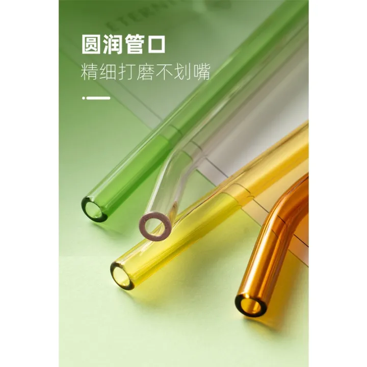 Reusable Glass Straw ECO Friendly Bent High Borosilicate Glass Straw