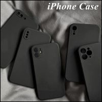 เคส Case for iPhone 11 12 13 14 15 Pro Max X XR Xs Max 6 7 8 Plus SE 2020, ฝาครอบป้องกัน TPU แบบนุ่ม, สีดํา