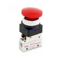 QDLJ-Mv-03 1/8" Thread  2 Position 3 Way Red Mushroom Head Push Button Self Locking Mechanical Valve