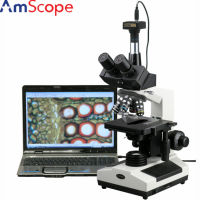 AmScope 40X-2000X สัตวแพทย์ Clinic กล้องจุลทรรศน์แบบประกอบ + 8MP กล้อง