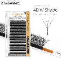 NAGARAKU ขนตา4D W รูปร่างดอกไม้อัตโนมัติ12เส้น/ถาดพัด Premade ธรรมชาติแสงและหนาแน่นขนตาปลอม