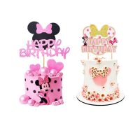 【YF】 New Minnie Felt Toppers Decorations 1 Year Old Shower Kids Anniversary Birthday Weddin