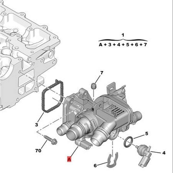 9812131480 Car Thermostat Housing Water Flange Engine Coolant for