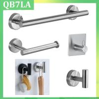 QB7LA Shop Silver Black Robe Hook Towel Rails Bar Rack Shelf Tissue Paper Holder Stainless Steel Bathroom Hardware Set drill Accessories