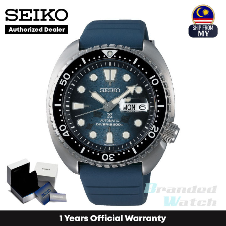 Official Warranty] Seiko SRPF77K1 Men's Seiko Prospex Dark Manta Ray Save  The Ocean Automatic Ceramic Bezel Blue Silicone Strap Watch (watch for men  / jam tangan lelaki / seiko watch for men /