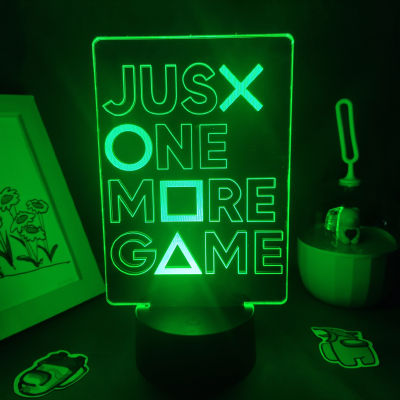 เพียงหนึ่งเกม Gamepad ที่สำคัญนีออนโคมไฟ3D Led RGB ไฟในคืนวันเกิดของขวัญเย็นสำหรับเพื่อนห้องนอนตารางที่มีสีสันตกแต่ง