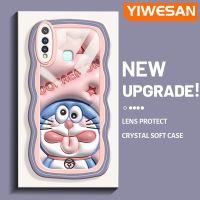 YIWESAN เคสสำหรับ VIVO Y19 Y5s ลายการ์ตูนดาวสีชมพูโดราเอมอนขอบคลื่นเคสมือถือกันกระแทกแบบใสนิ่มที่โปร่งใสลายกล้องถ่ายรูปอย่างสร้างสรรค์เคสซิลิกาเจลฝาครอบป้องกัน