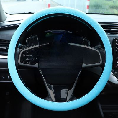 38cm Car Silicone Steering wheel Elastic Cover Texture Soft Color Decoration Covers Accessories