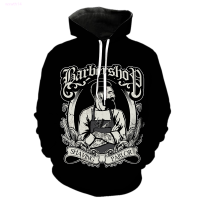 New Cartoon Personality Barber Mens Hoodies Teens 3d Printed Oversized Cool Streetwear Pullover Unisex with Hood Jackets Funny Tops popular