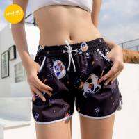 amyours on the beach กางเกงขาสั้นหญิง คุณภาพดี ผ้าไม่บาง แห้งไว ใส่ว่ายน้ำ รุ่น Womens Summer ลาย cat space