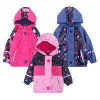 【CW】 Dollplus Waterpoof Rain Jacket Children PU Hooded Fleece Raincoat for Girls Coats Warm Autumn Winter Outerwear Kids Clothes